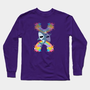 Chromatic Encounter: Sharks and Rainbows Long Sleeve T-Shirt